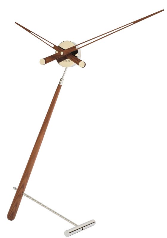 Puntero Tischuhr von Nomon: Moderne Tischuhr aus Holz und Metall, minimalistisches Design.